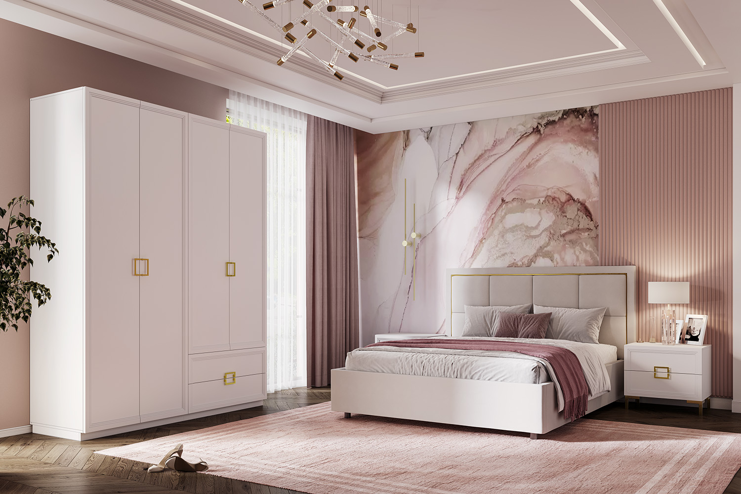 Прикроватные тумбы - изображение №5 "Прикроватная тумба Дольче с выдвижными ящиками"  на www.Angstrem-mebel.ru